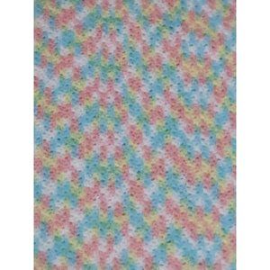 Vintage Hand Crocheted Afghan Blanket Baby Blanket- Pastel Colors